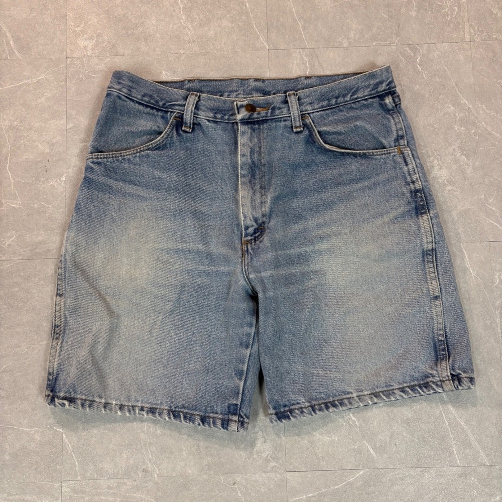 Rustler Mens Light Wash Denim Jean Shorts Blue 100% Cotton Size 34 LAS-B640-009